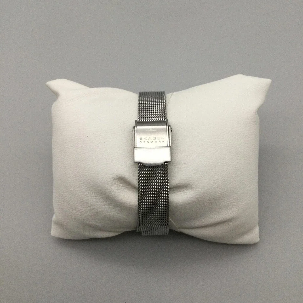 Skagen Womens Watch 15mm Silver Tone Mesh Band Tonneau Steel New Battery